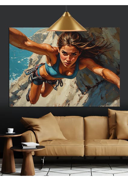 Kaya Tırmanıcısı Dekoratif Kanvas - Mdf Ahşap Tablo