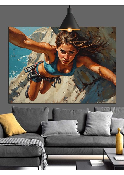 Kaya Tırmanıcısı Dekoratif Kanvas - Mdf Ahşap Tablo fiyatları