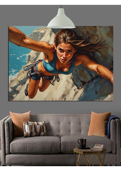 Kaya Tırmanıcısı Dekoratif Kanvas - Mdf Ahşap Tablo modelleri