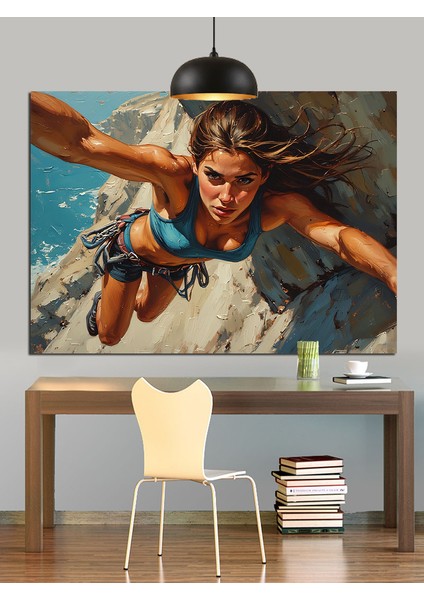 Kaya Tırmanıcısı Dekoratif Kanvas - Mdf Ahşap Tablo fırsatları