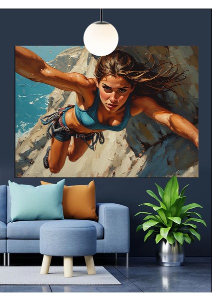 Kaya Tırmanıcısı Dekoratif Kanvas - Mdf Ahşap Tablo indirimleri