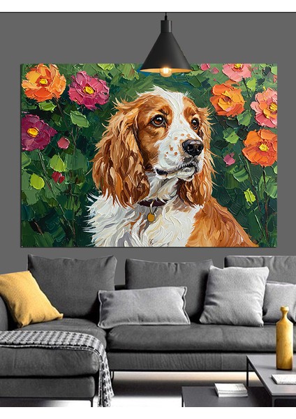 Uysal Görünümlü Cocker Spaniel Köpeği Dekoratif Kanvas - Mdf Ahşap Tablo fırsatları
