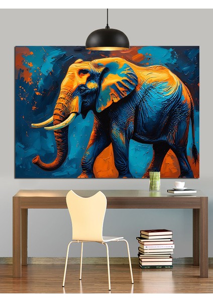 Neon Renklerde Boyanmış Hint Fili Dekoratif Kanvas - Mdf Ahşap Tablo modelleri