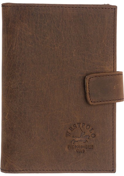 Hakiki Eskitme Deri Patlı ve Bol Kart Bölmeli Unisex Portföy Cüzdan - G6 Kahverengi fiyatları