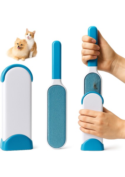 Kedi Köpek Tüy Temizleme Fırçası Seti – Kendini Temizleyen Çift Taraflı Tüy Toplayıcı