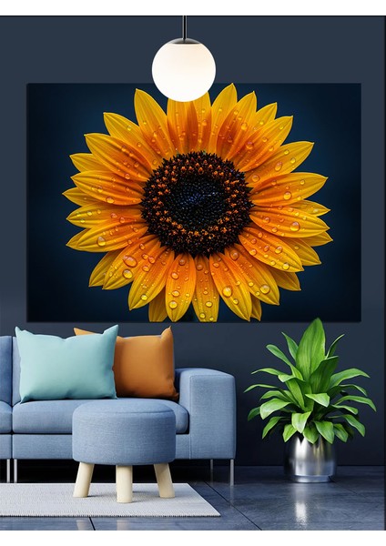 Dev Ayçiçeği Çiçeği Yakın Plan Dekoratif Kanvas - Mdf Ahşap Tablo fiyatları