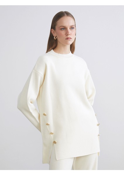 Yeni Sezon Bisiklet Yaka Oversize Kadın Triko Kazak