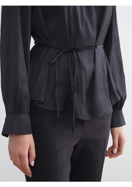 Yeni Sezon Dik Yaka Saten Bluz modelleri