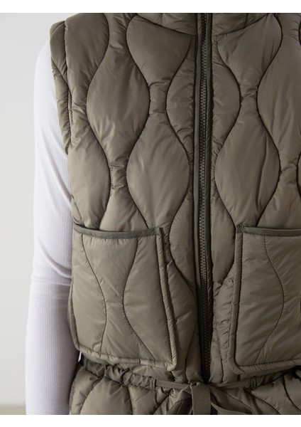 Yeni Sezon Dik Yaka Kapitone Oversize Kadın Şişme Yelek modelleri