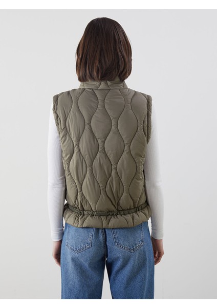 Yeni Sezon Dik Yaka Kapitone Oversize Kadın Şişme Yelek fırsatları