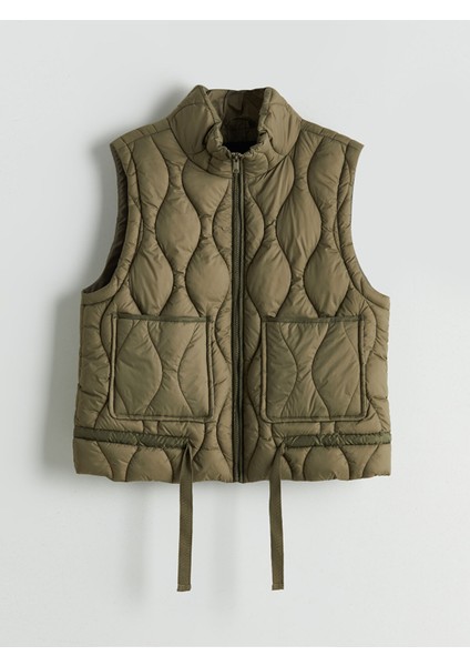 Yeni Sezon Dik Yaka Kapitone Oversize Kadın Şişme Yelek indirimleri