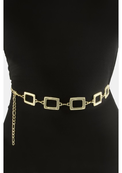 Dikdörtgen Metal Zincir Kemer
