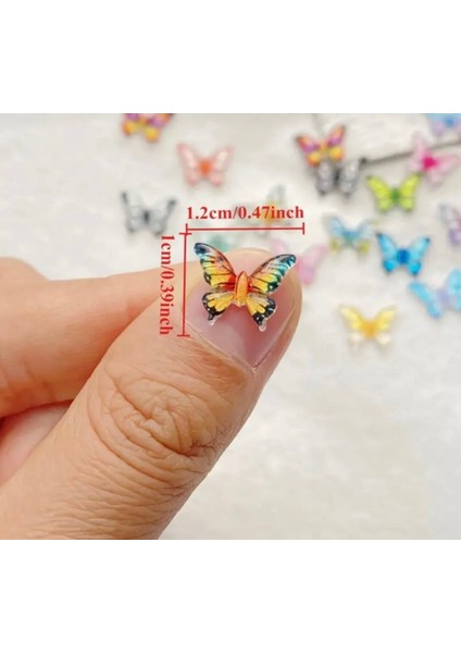 10 Adet Mini Kelebek Tırnak Süsleme Taşları Tırnak Charmı Tırnak Süsü fiyatları