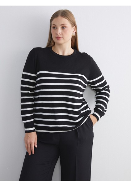 Yeni Sezon Bisiklet Yaka Çizgili Kadın Triko Kazak fiyatları