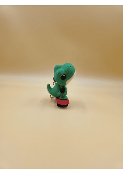 Yeşil Kırmızı Kaykaylı Dino Anahtarlık / Verslab Print fiyatları