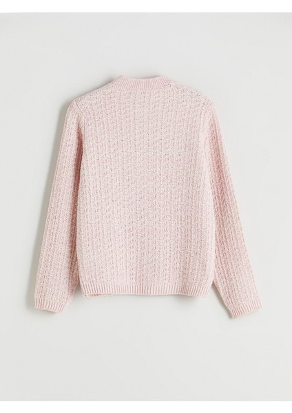 Yeni Sezon Bisiklet Yaka Kendinden Desenli Kadın Triko Hırka fiyatları