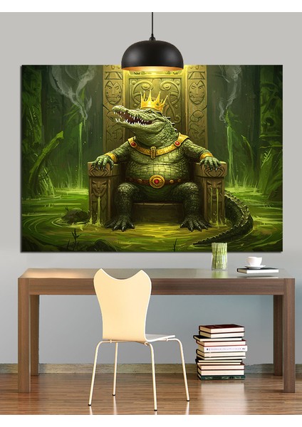 Yeşillikler Arasında Dev Canavar Figürü Dekoratif Kanvas - Mdf Ahşap Tablo fiyatları