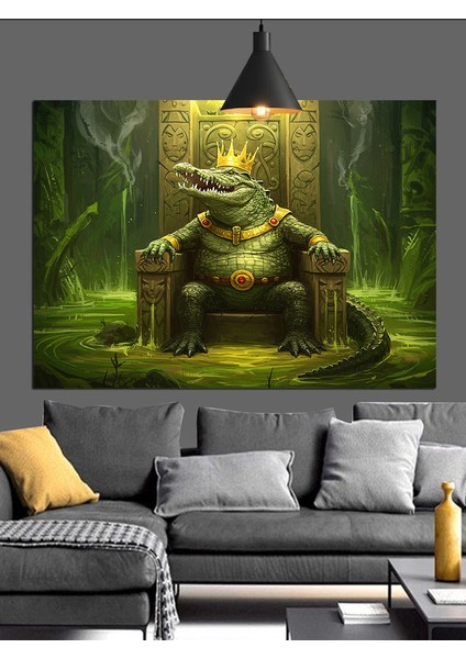 Yeşillikler Arasında Dev Canavar Figürü Dekoratif Kanvas - Mdf Ahşap Tablo indirimleri