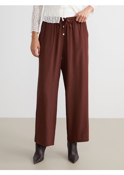 Yeni Sezon Beli Lastikli Dokulu Kadın Pantolon modelleri