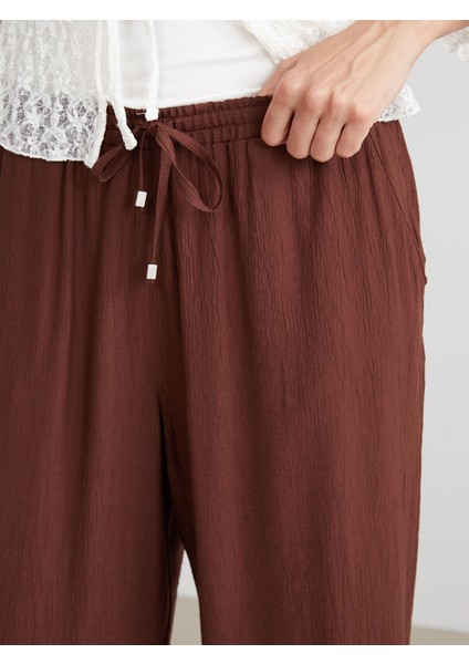 Yeni Sezon Beli Lastikli Dokulu Kadın Pantolon fırsatları