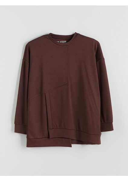 Yeni Sezon Bisiklet Yaka Kadın Sweatshirt indirimleri