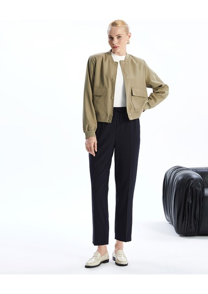 Yeni Sezon Kadın Beli Lastikli Düz Pantolon