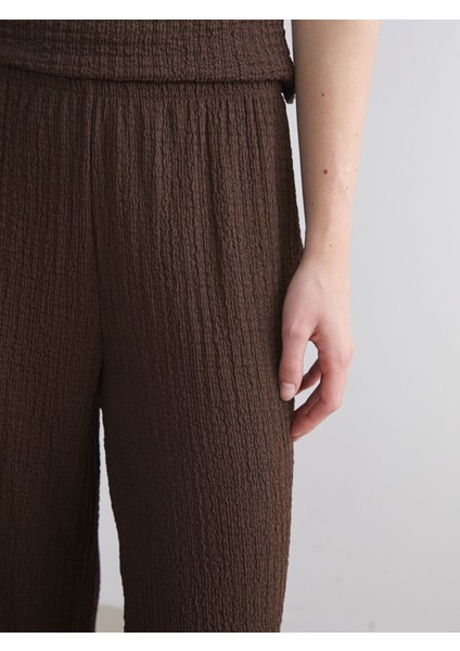 Yeni Sezon Beli Lastikli Dokulu Kadın Pantolon modelleri