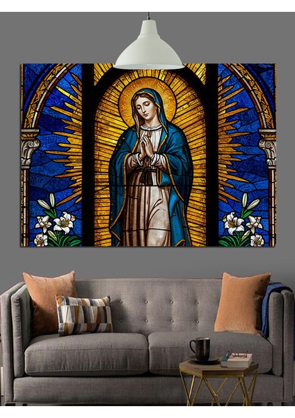 kutsal meryem ve ısa portresi dekoratif kanvas - mdf ahşap tablo fırsatları
