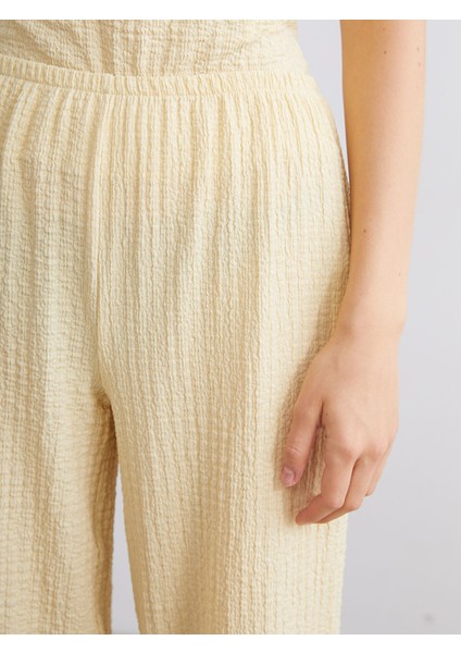 Yeni Sezon Beli Lastikli Dokulu Kadın Pantolon modelleri