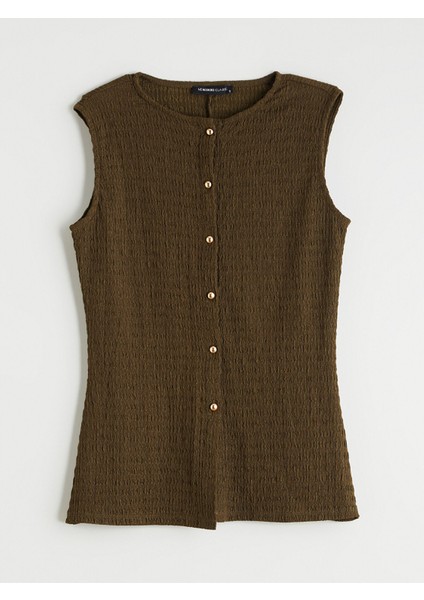 Yeni Sezon Bisiklet Yaka Dokulu Bluz