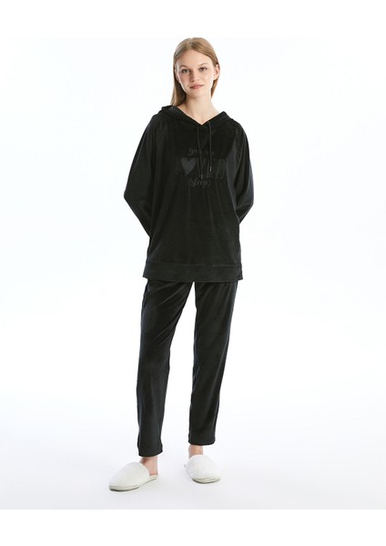 Yeni Sezon Beli Lastikli Düz Kadife Kadın Pijama Alt