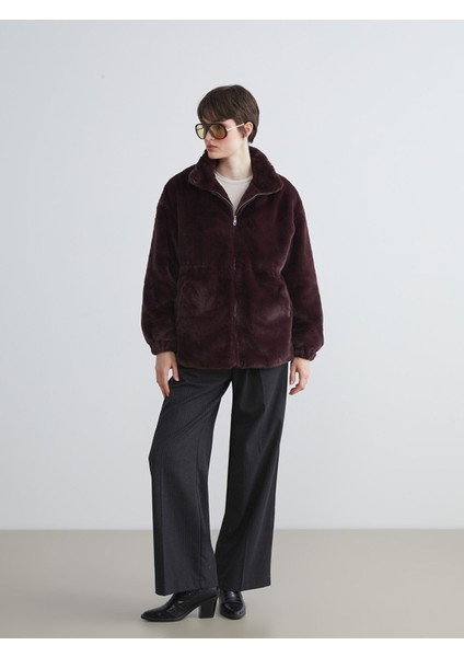 Yeni Sezon Dik Yaka Kadın Pelüş Mont fiyatları