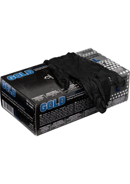 Gold Siyah Nitril Eldiven – Large (L) 100'LÜ Paket fiyatları