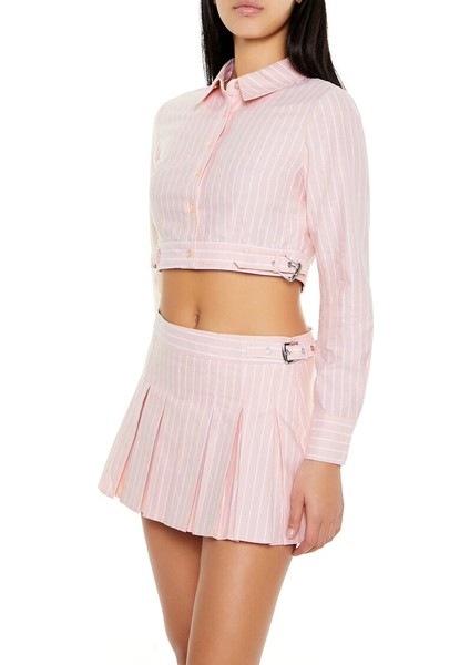 Çizgili Crop Gömlek fırsatları