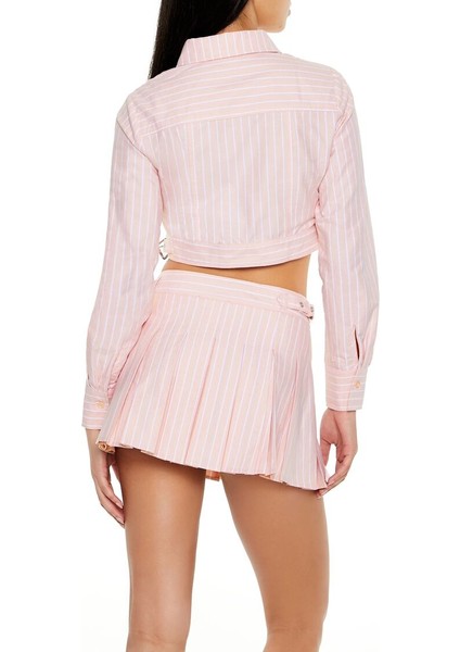 Çizgili Crop Gömlek indirimleri