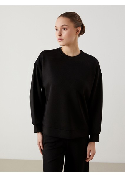 Yeni Sezon Bisiklet Yaka Oversize Kadın Sweatshirt Tunik