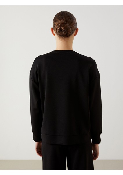 Yeni Sezon Bisiklet Yaka Oversize Kadın Sweatshirt Tunik fırsatları