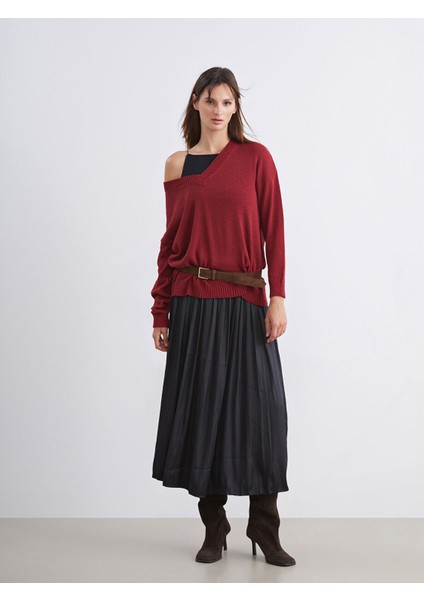 Yeni Sezon V Yaka Oversize Kadın Triko Kazak fiyatları