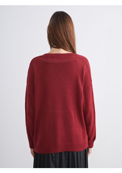 Yeni Sezon V Yaka Oversize Kadın Triko Kazak fırsatları