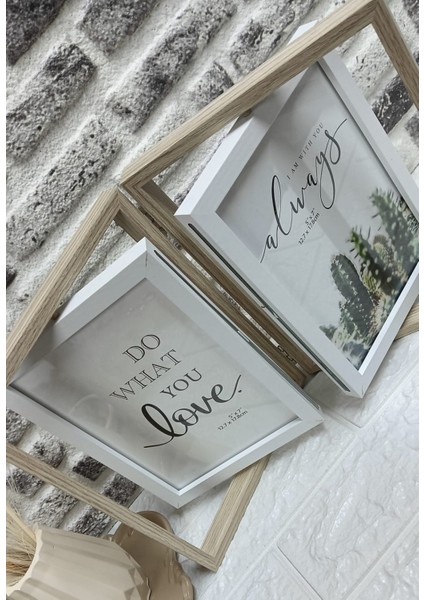 2'li Dekoratif Ahşap Katlanır Dekor Çerçeve fiyatları