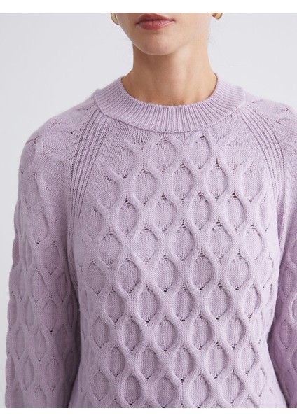 Yeni Sezon Bisiklet Yaka Kendinden Desenli Kadın Triko Kazak modelleri