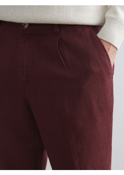 Yeni Sezon Standart Kalıp Keten Erkek Pantolon modelleri