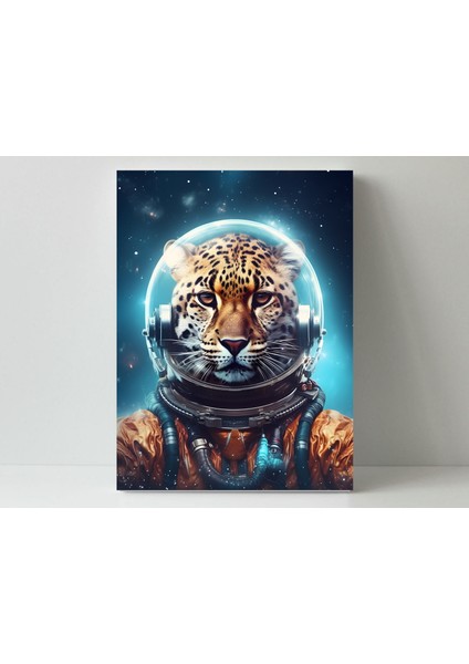 Astronot Leopar - Ahşap Mdf Tablo fiyatları