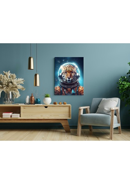 Astronot Leopar - Ahşap Mdf Tablo modelleri