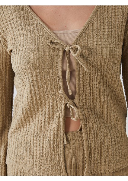 Yeni Sezon V Yaka Dokulu Kadın Hırka modelleri