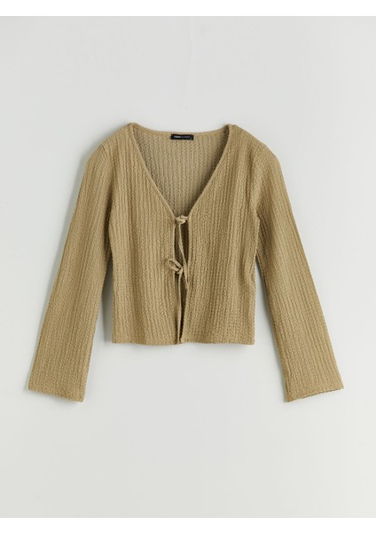 Yeni Sezon V Yaka Dokulu Kadın Hırka indirimleri