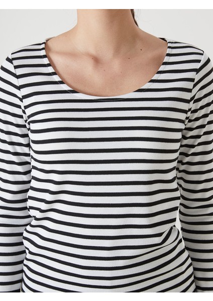 Yeni Sezon U Yaka Çizgili Kadın Body modelleri