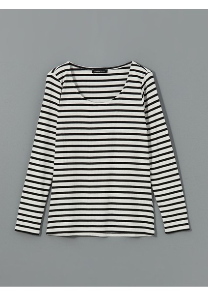 Yeni Sezon U Yaka Çizgili Kadın Body indirimleri