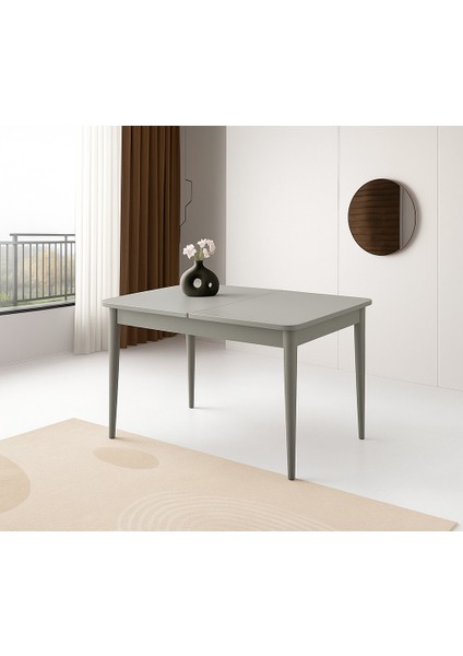 Ortadan Açılır Büyüyen Yemek Masası Açık Gri 80 x 130 cm Sadece Masa Fiyatı