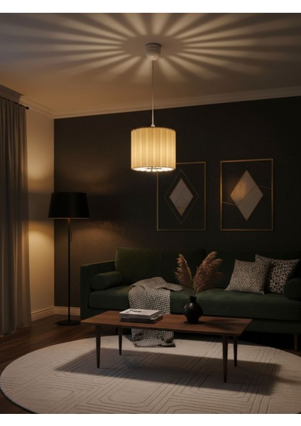 Modern Tasarım Pliseli Beyaz Avize